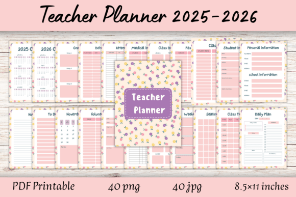 2025-2026 Floral Teacher Planner