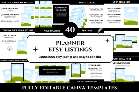 40 Planner Etsy Listings Mockup