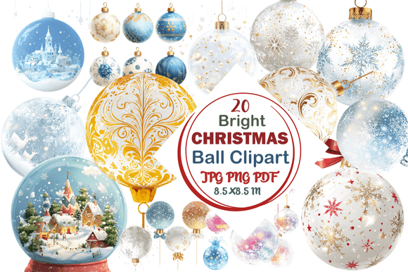 All About Bright Christmas Ball Clipart