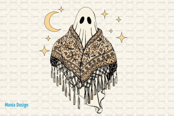 Boho Macrame Ghost Sublimation: Creative PNG Art