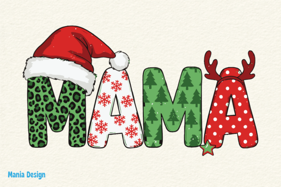 Christmas Mama Claus PNG: Winter Mom Deer Art