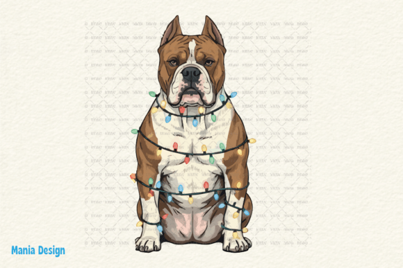 Christmas Pitbull Lights Retro Dog PNG: More Than Just a Festive Graphic