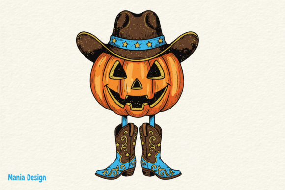 Cowboy Pumpkin Howdy Boot PNG for Creative Projects