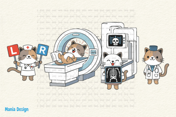 Cute Cat Nurse PNG for Radiology Clinic Designs