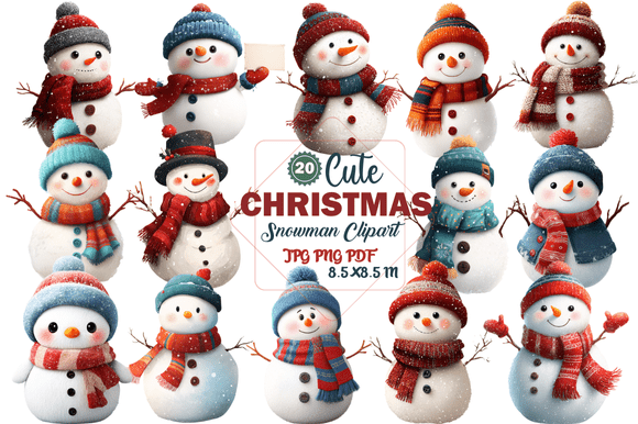Cute Christmas Snowman Clipart Ideas and Uses