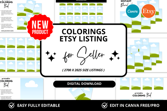 Elevate Your Coloring Product Listings with a Colorings Etsy Listings Mockup