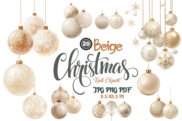 Embracing the Neutral Charm: The Rise of Beige Christmas Ball Clipart