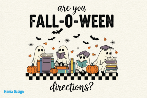 FalloWeen Reading Ghosts PNG Book