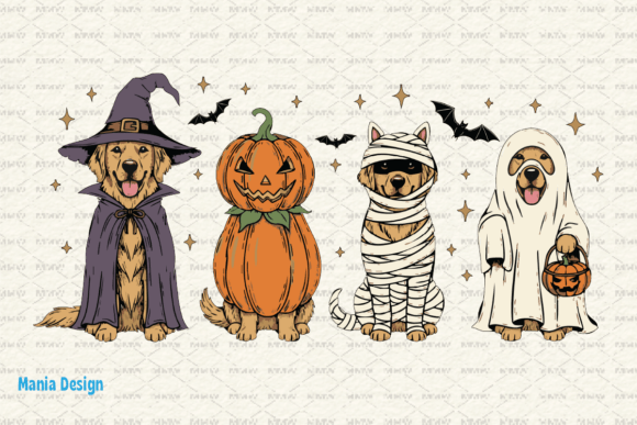 Halloween Golden Retriever Dog PNG for Creators