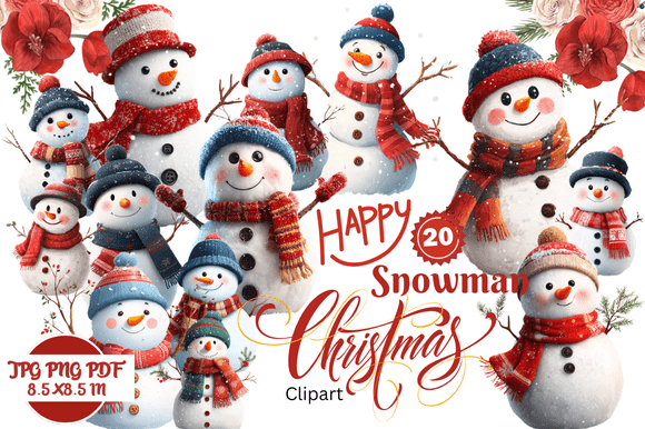 Happy Snowman Christmas Clipart: Bringing Festive Cheer to Your Holiday Projects