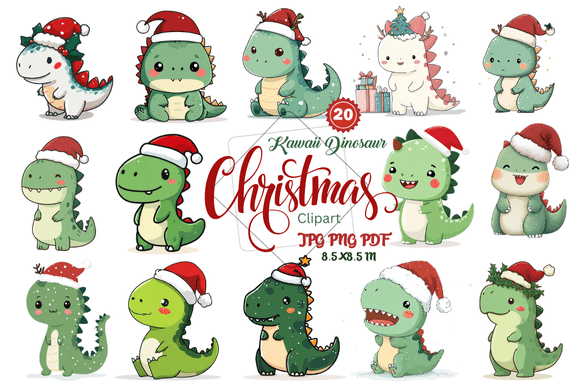 Kawaii Dinosaur Christmas Clipart and the Art of Whimsical Holiday Design