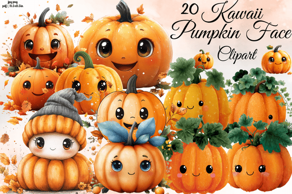Kawaii Pumpkin Face Thanksgiving Clipart: Creative Ideas