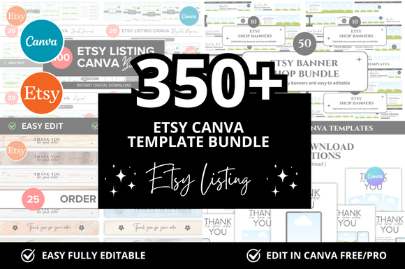 Navigating Creative Commerce with the 350 Etsy Canva Template Bundle