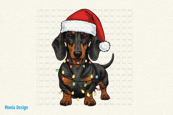 Retro Christmas Dachshund Dog PNG: Adding Vintage Charm to Your Holiday Projects