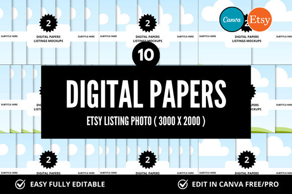 The Strategic Advantage of the 10 Digital Paper Etsy Listings Mockup for Modern Creatives