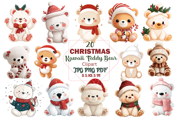 The Strategic Value of Christmas Kawaii Teddy Bear Clipart in Modern Design and Marketing