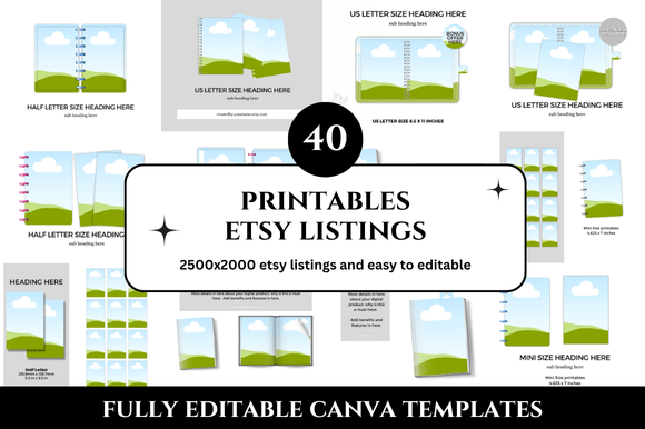 Transform Your Shop with a 40 Printables Etsy Listings Mockup Bundle