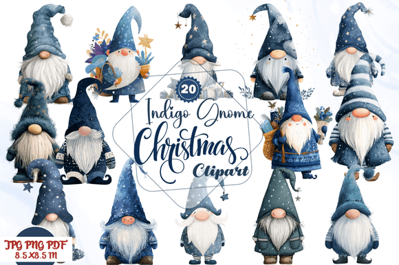 Using Indigo Gnome Christmas Clipart in Your Creative Workflow